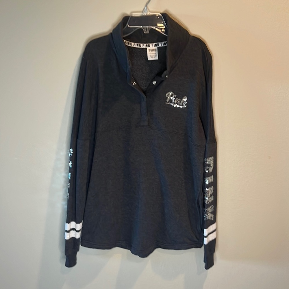 Pink Brand fleece pullover with snaps!